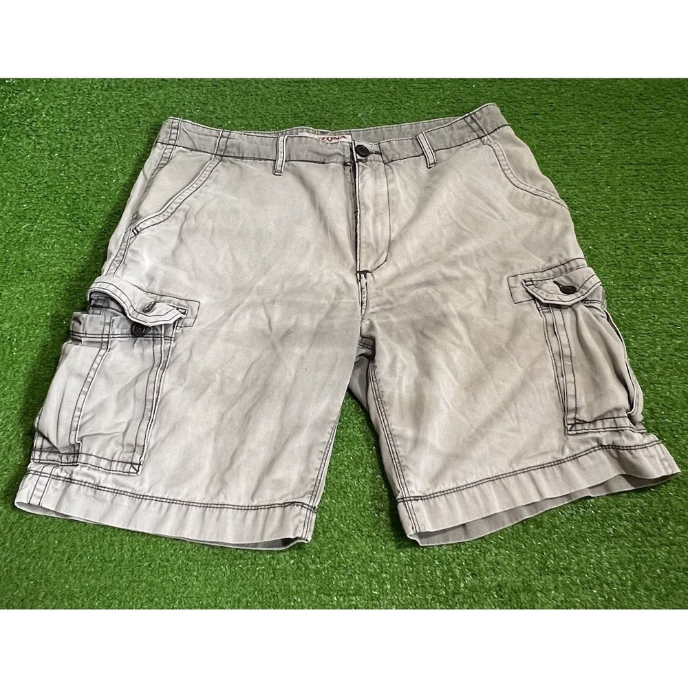 Vintage Y2K Cargo Shorts SZ 34 Baggy Fit Wide Leg Outdoor Tactical Faded Patina